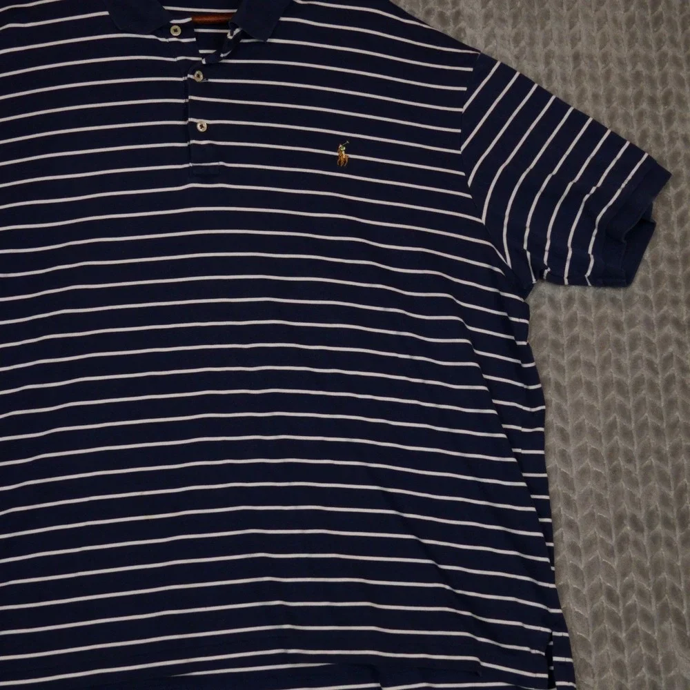 Polo Ralph Lauren Polo Mens 2XB Navy White Striped Pony Cotton Jersey